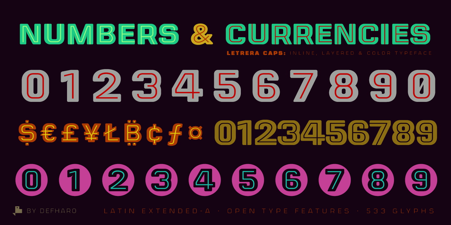 Letrera-Caps-Color-Font-Numbers