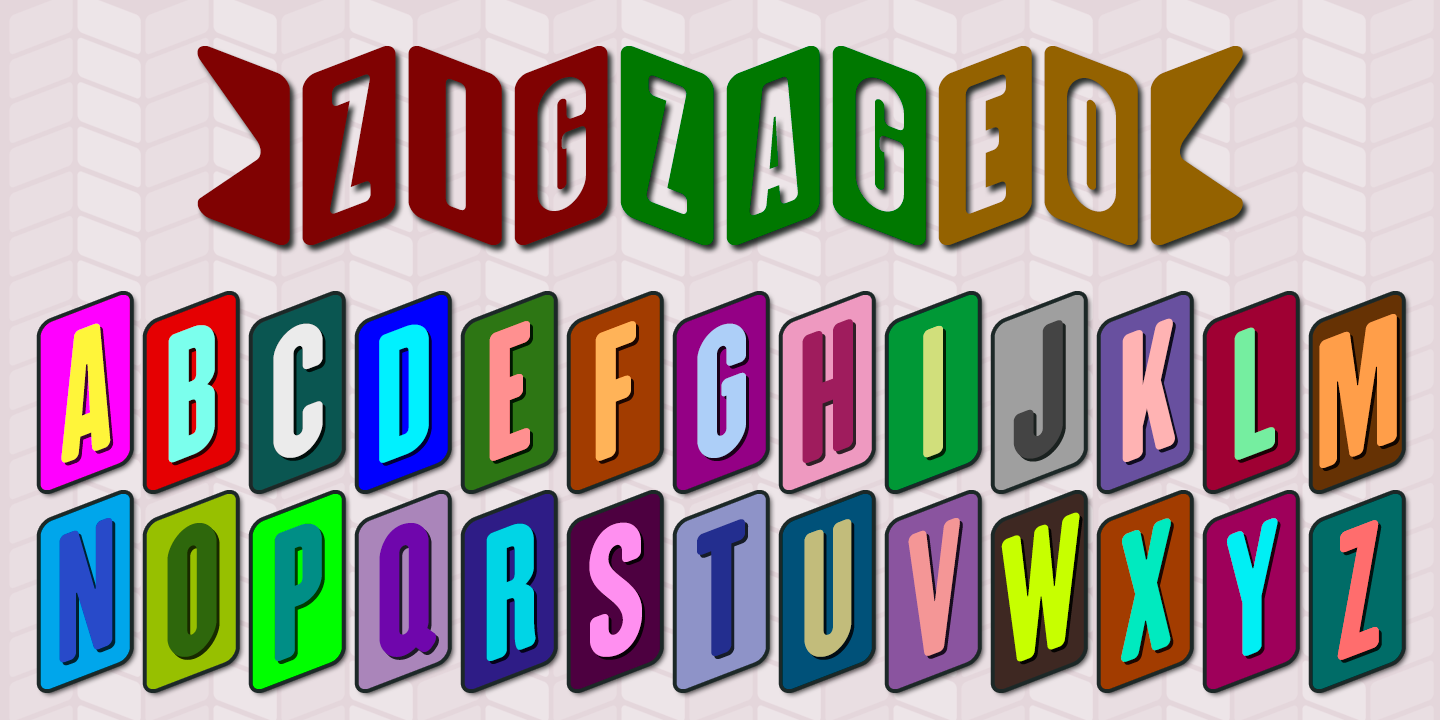 Zigzageo-layered-fonts-alphabet