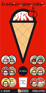 Cartel colgante de helados Diseño de Cartel de supermercado para marca de helados italianos