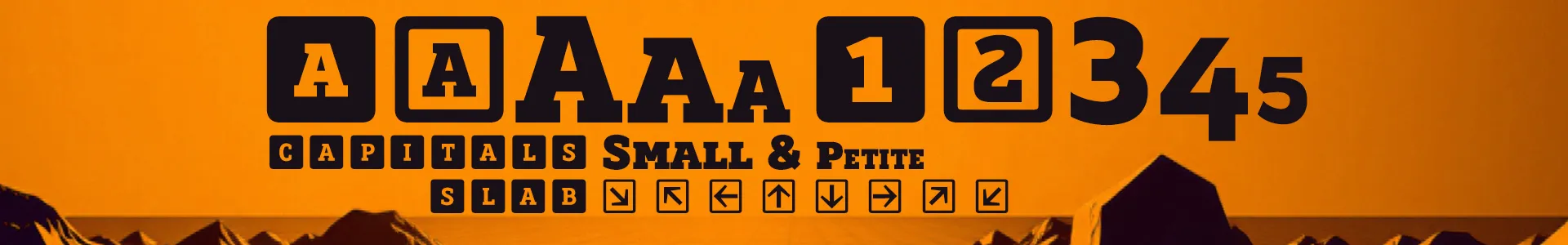 Biotrip Slab Serif Caps Font Family - Alternates letters & Numbers