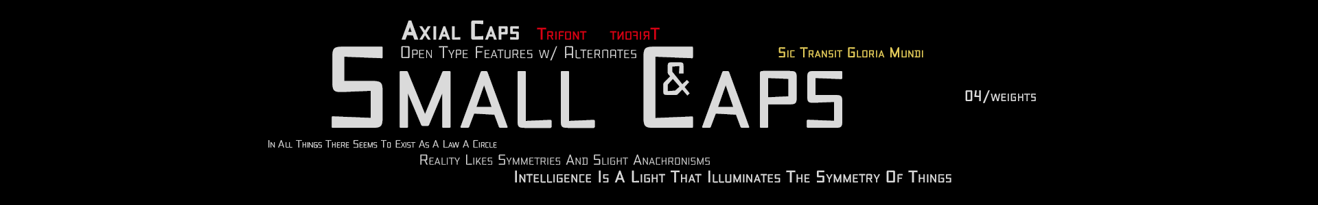 Axial Caps Sans Serif Typefaces family w/ alternates