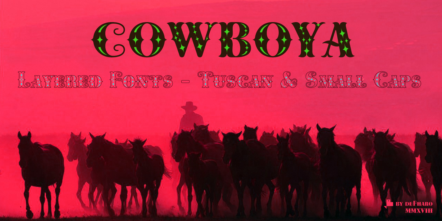 Cowboya-layered-tuscan-serif-horses
