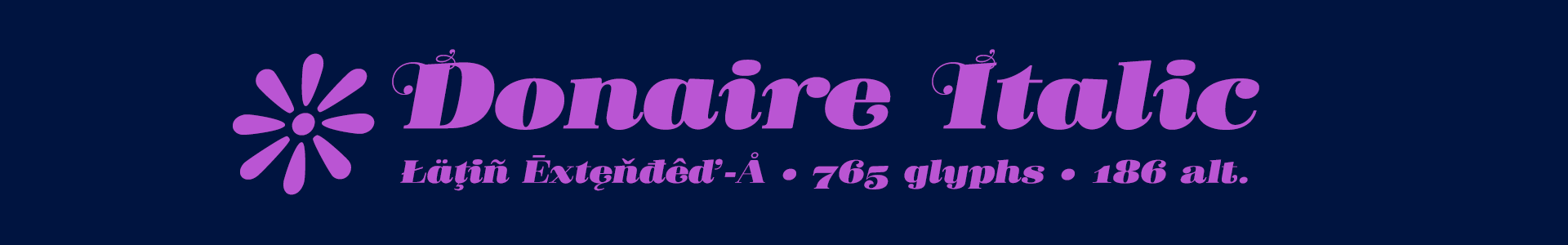Donaire Modernist font. Italic
