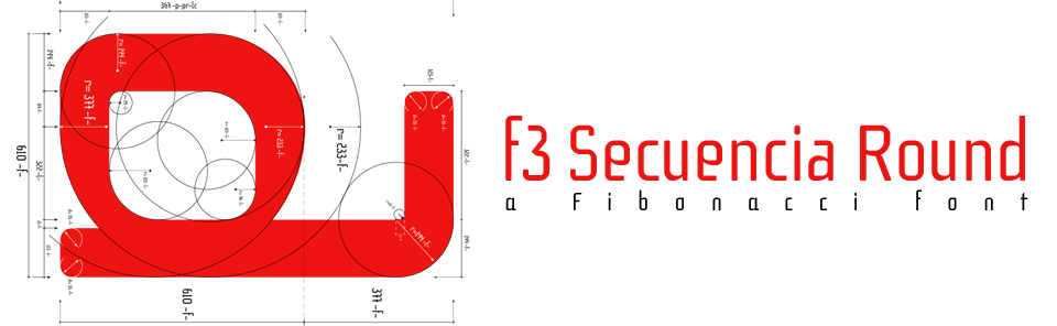 F3 Secuencia Round, a Fibonacci font