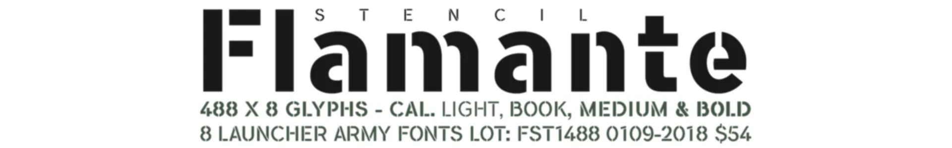 Flamante Stencil font family