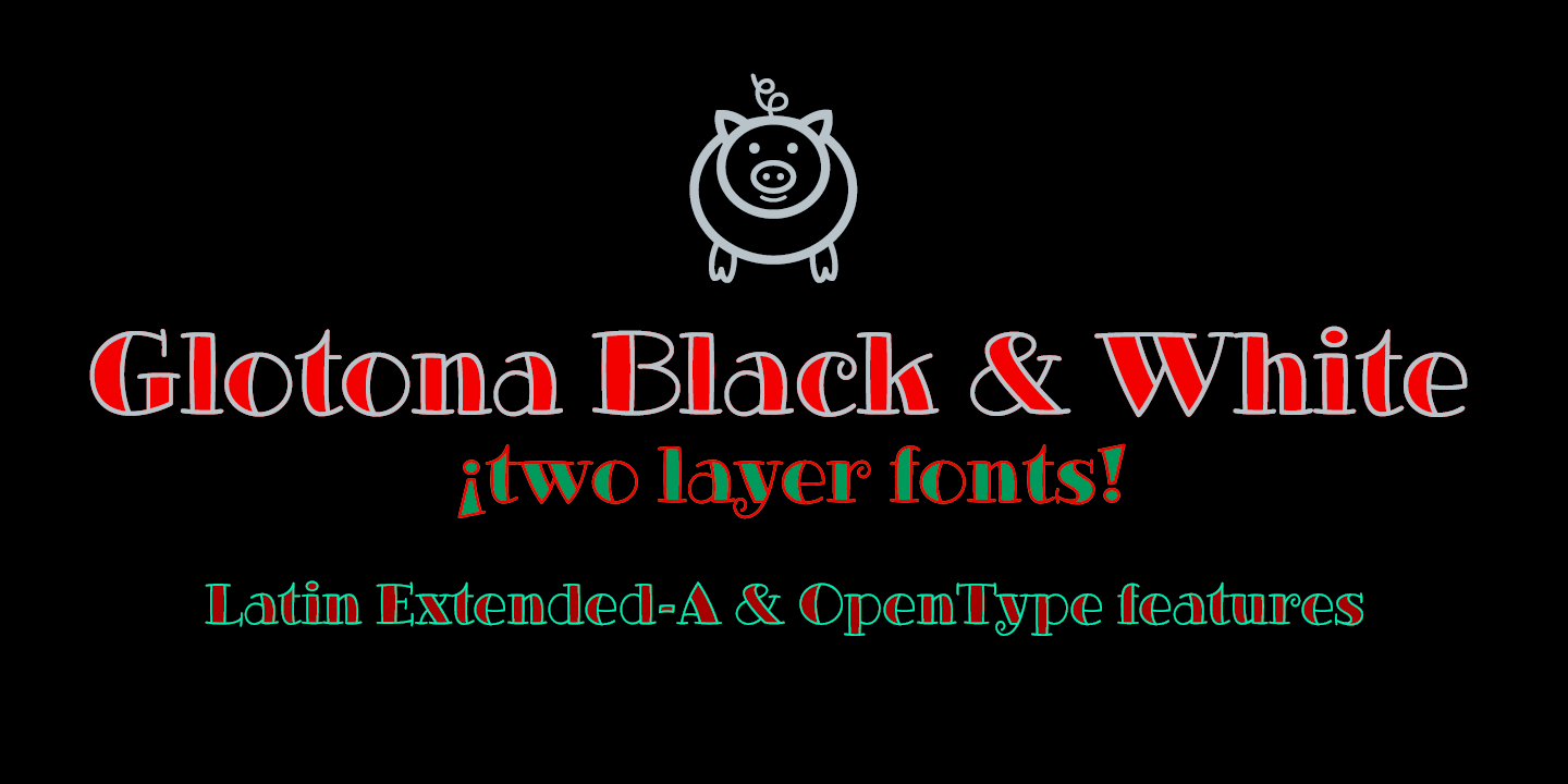 Glotona Black and White font-