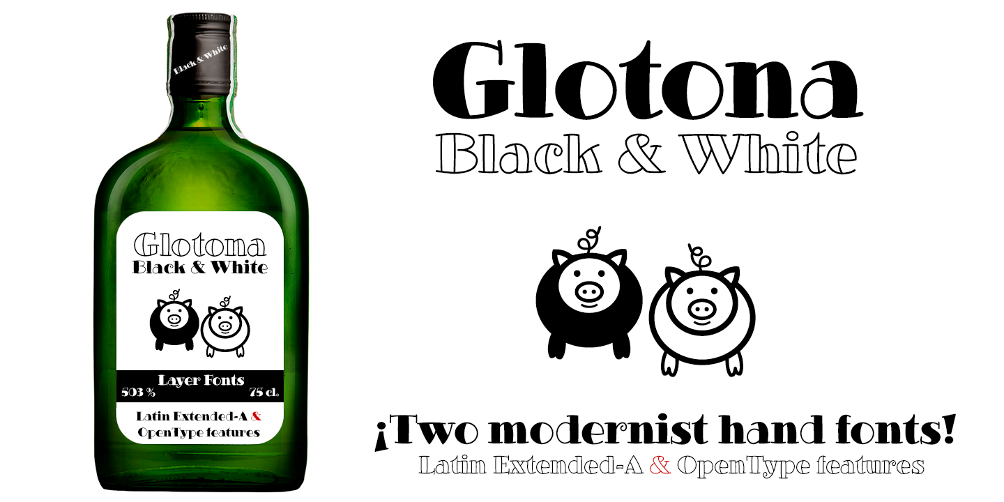 Glotona Black and White font