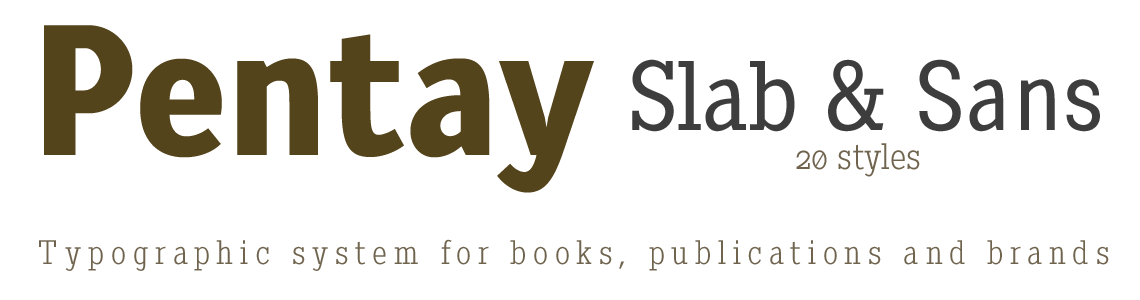 Pentay Sans - Typographiv system for books, publications & Brands.