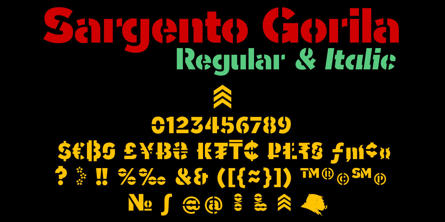 Sargento Gorila typeface currency